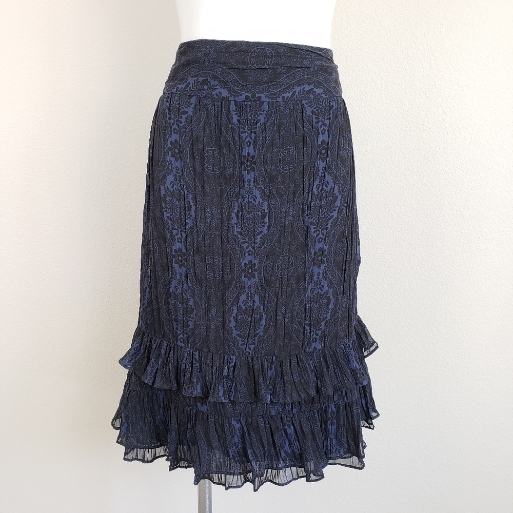 Ann Taylor Loft Chiffon Tier Floral Zkirt
